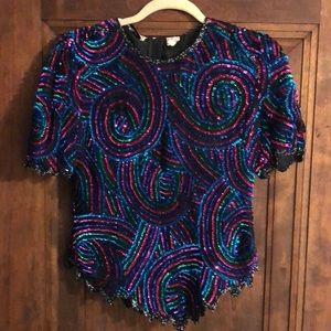 Multicolored sequined blouse